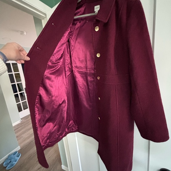 J. Crew Wine Lady Day Coat - Picture 3 of 7